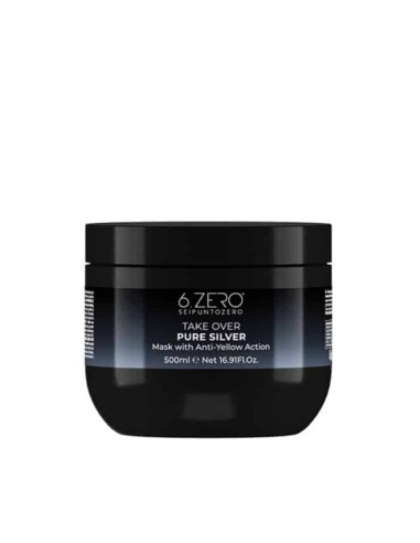 6.ZERO Take Over Pure Silver maschera per capelli bianchi e grigi con azione antigiallo 500 ml