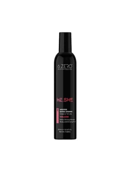 6.ZERO He.she Mousse extra strong corpo e tenuta 300 ml