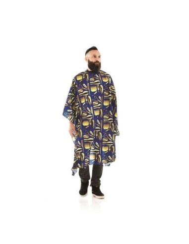 Xanitalia Pro The Barber Mantella da taglio 6 bottoni twin blue 140 x 160 cm