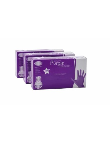 Ro.ial Guanti monouso in nitrile viola non talcati 100 pz l