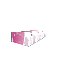Ro.ial Guanti monouso in nitrile rosa non talcati 100 pz m 2