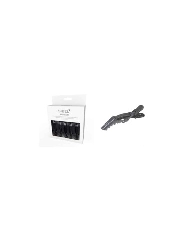 Sibel Gator Clips Pinze separa ciocche in plastica strong 11 cm 6 pz