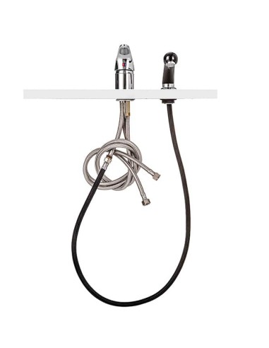 Xanitalia Pro Kit idraulico universale per lavatesta miscelatore + doccetta + tubi di scarico