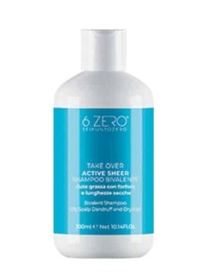 6.ZERO Take Over Active Shampoo bivalente cute grassa con forfora e lunghezze secche 300 ml
