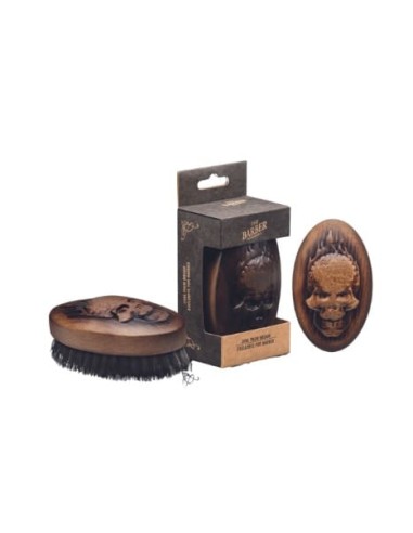Xanitalia Pro Spazzola da barba professionale in setole di cinghiale skull oval palm brush