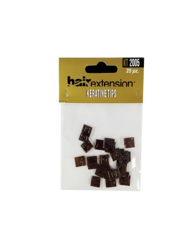 She Keratine Tips - Cheratina di ricambio marrone per extension 25 pz