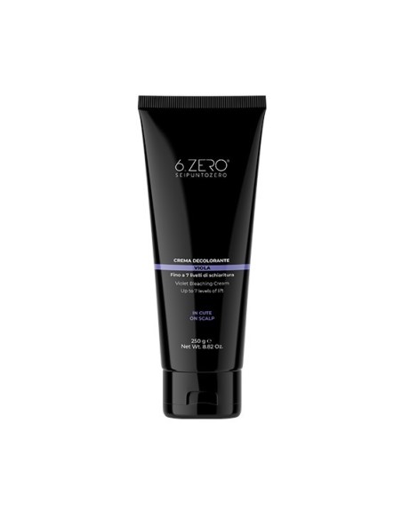 6.ZERO Crema decolorante viola fino a 7 toni ideale per cute 250 g
