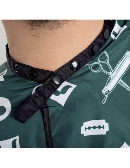 Xanitalia Pro The Barber Mantella da taglio con 6 bottoni chester green xl 128 x 150 cm