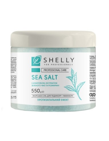 Shelly Sale Antinfiammatorio per Pediluvio e maniluvio con allantoina,estratto di the’ verde e rosmarino 550 g