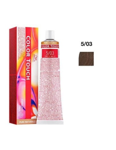 5/03 Castano Chiaro Naturale Dorato Wella Color Touch Pure Naturals Senza Ammoniaca 60 ml