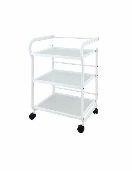 Weelko Carrello estetica a 3 ripiani in vetro traslucido