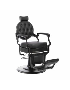 Vibbel Poltrona da barbiere buzz black black con schienale reclinabile