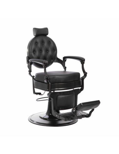 Vibbel Poltrona da barbiere buzz black black con schienale reclinabile