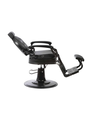 Vibbel Poltrona da barbiere buzz black black con schienale reclinabile
