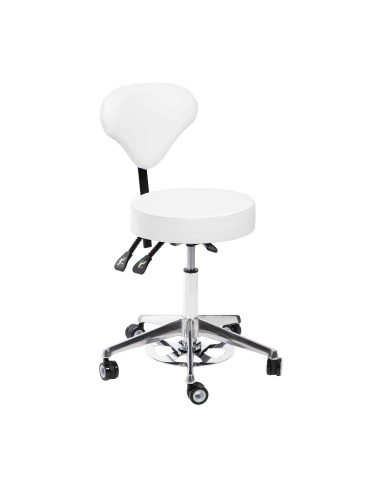 Dduueett Orion Adapt Sgabello circolare con schienale colore bianco