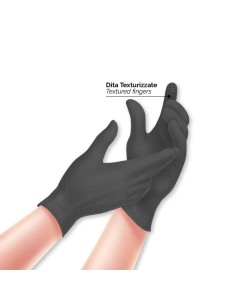 Rays Glovely Biosoft PF Black 35 guanti monouso neri in nitrile senza polvere - 100 pz XS