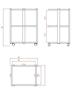 Weelko Carrello in metallo 3 ripiani in vetro traslucido per estetitista centro estetico 2