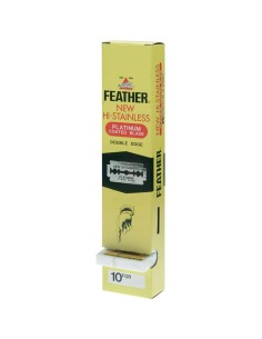 Feather Hi-steinless Platinum Lamette da barba box 200 lame