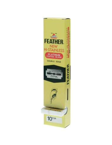 Feather Hi-steinless Platinum Lamette da barba box 200 lame
