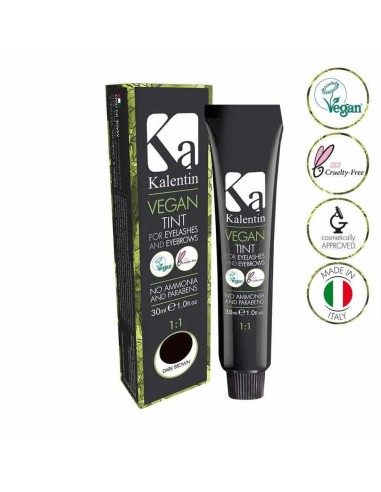 Kalentin Tinta vegana per ciglia e sopracciglia castano scuro 30 ml