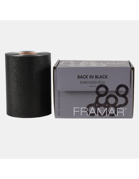 Framar Embossed Roll Back in black alluminio per meches 100,58 mt