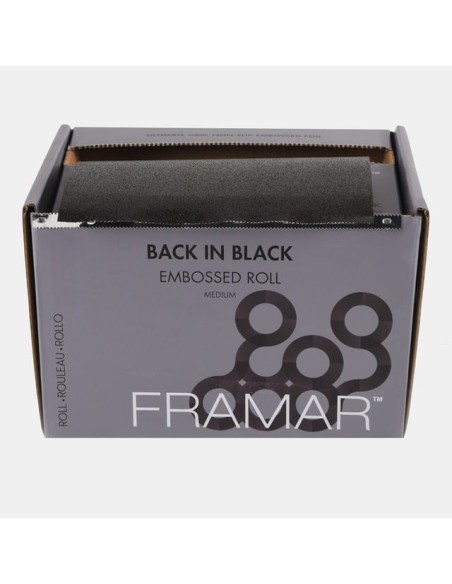 Framar Embossed Roll Back in black alluminio per meches 100,58 mt