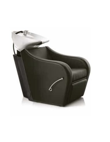 Lavatesta omega plus poltrona lavaggio con vasca in ceramica bianca e alzata poggiapiedi