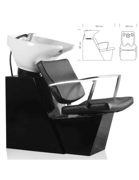 Xanitalia Pro Lavatesta alpha nero poltrona lavaggio parrucchiere-barbiere