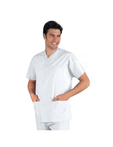 Isacco Casacca Collo a V bianco unisex TG l