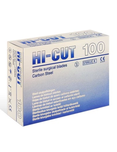 Aditya Dispomed Hi-cut Lame da bisturi sterili in carbonio 100 pz - 21