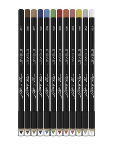 L3VEL3 Matite per Hair Tatoo color liner pencils 12 pz